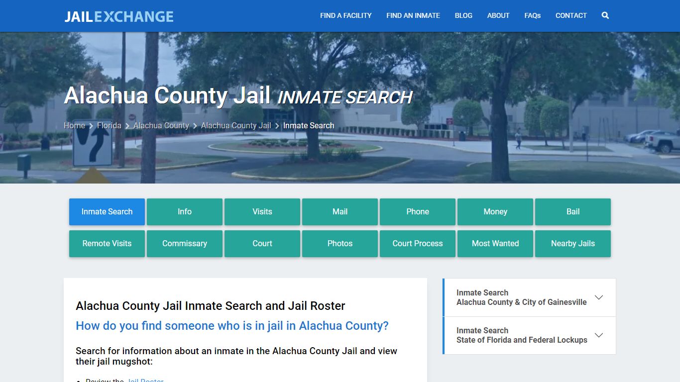 Inmate Search: Roster & Mugshots - Alachua County Jail, FL - Jail Exchange